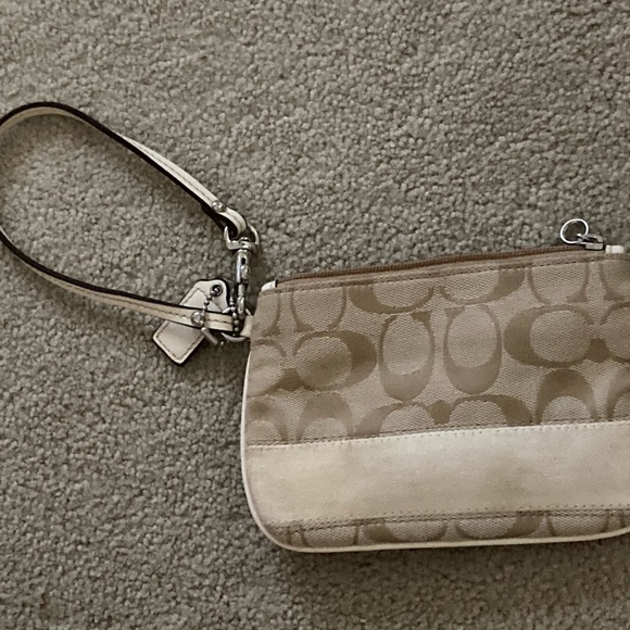Coach Khaki Cream Wrist Wallet - Picture 1 of 4